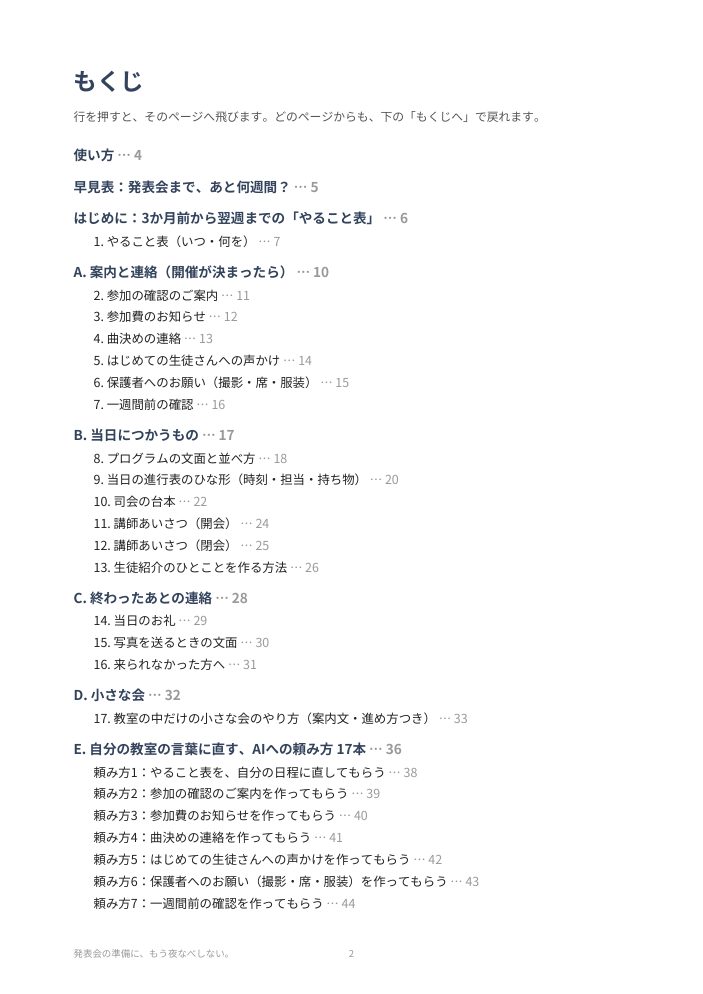 もくじのページ