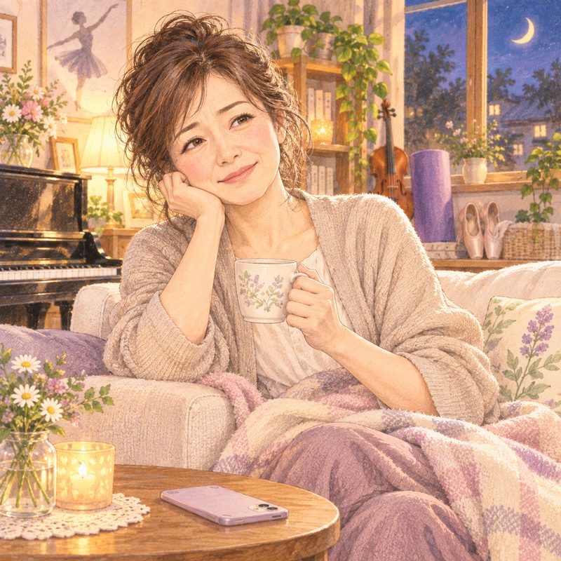 お茶を飲んでひと息つく先生