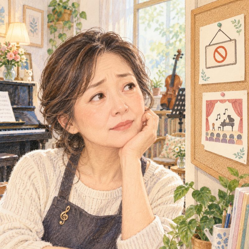 振替の連絡を考える先生