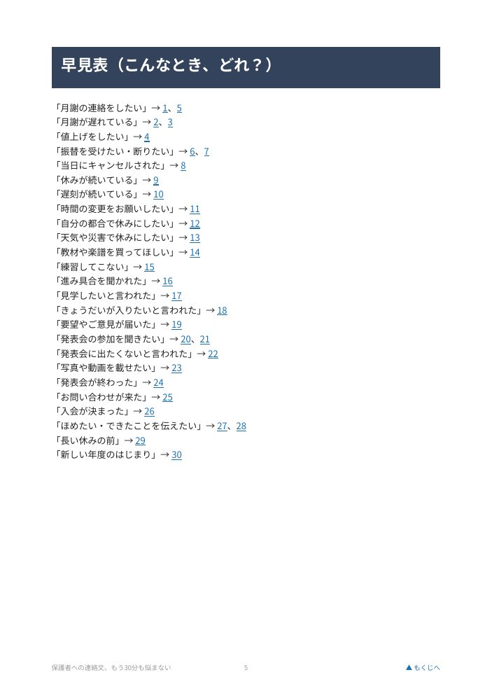 早見表のページ