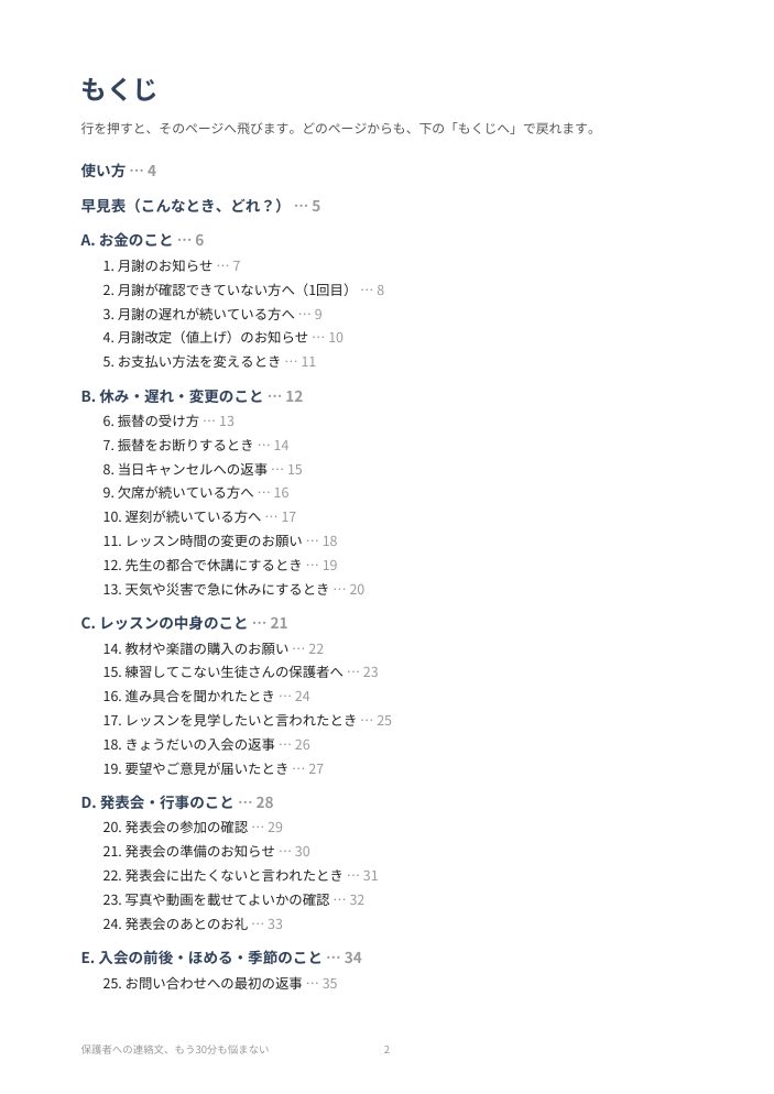 もくじのページ