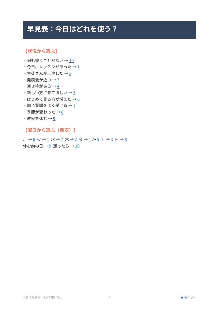 早見表のページ