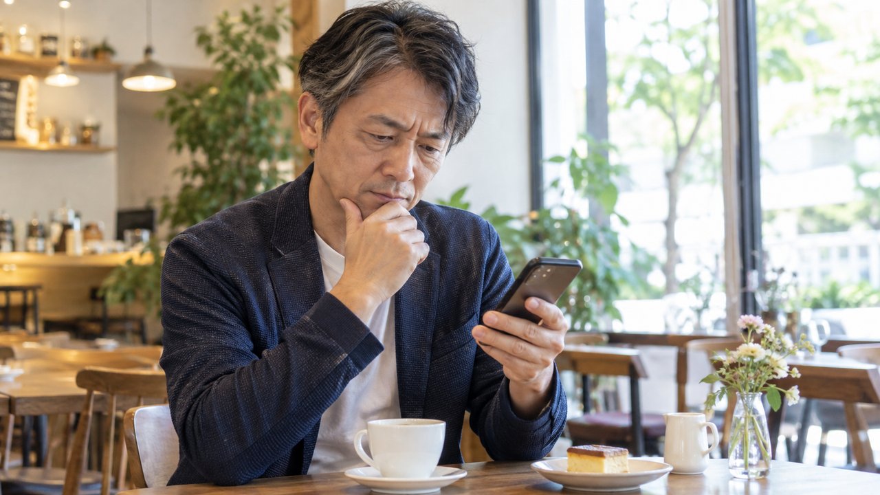 スマホで申込フォームを開いて、手が止まっている人